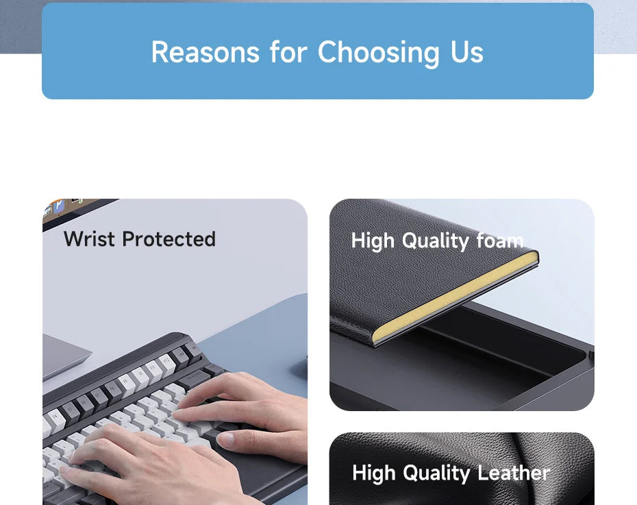 Keyboard Wrist Rest with Storage Box - Memory Foam Ergonomic Support for Office