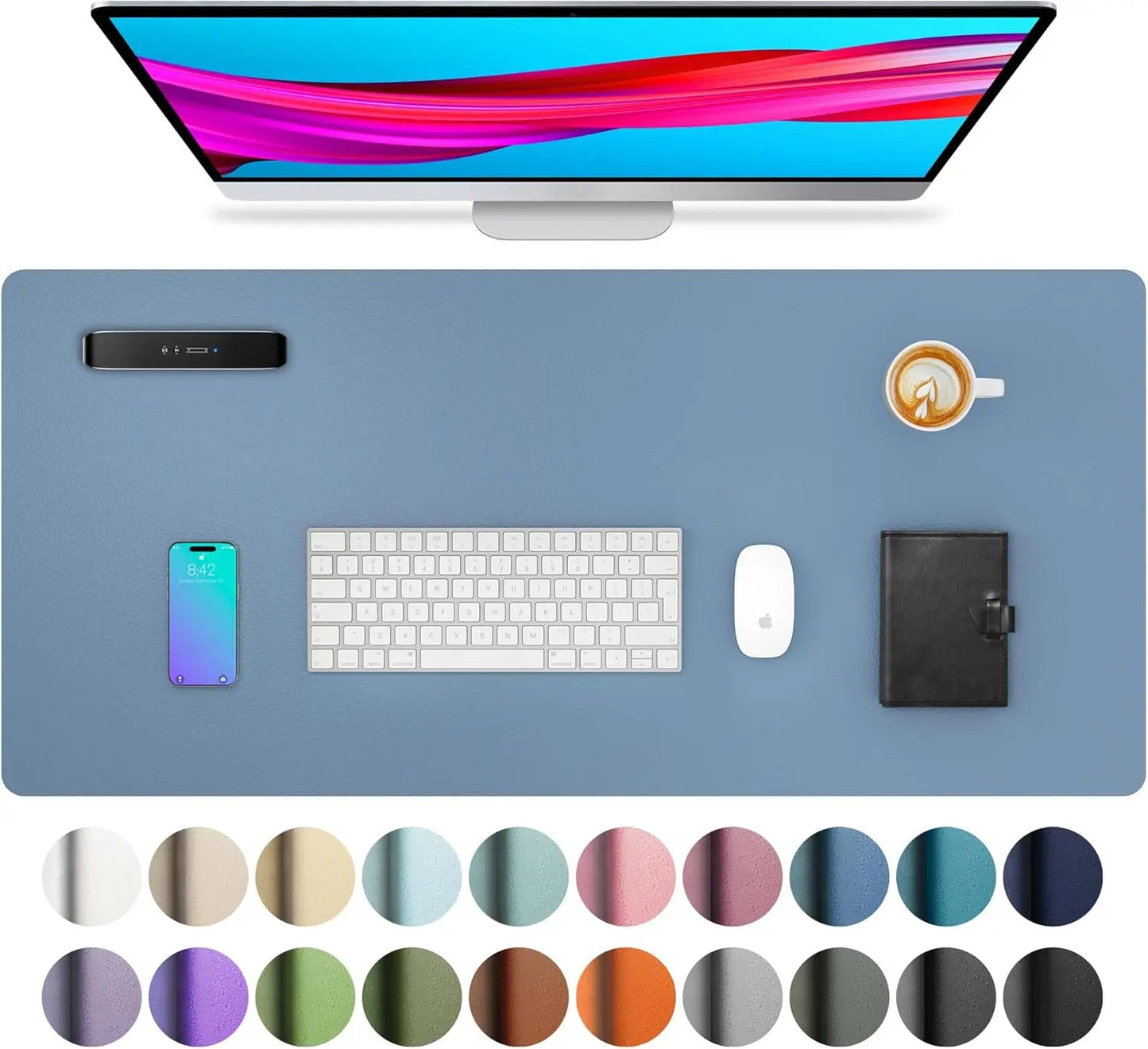 Large PU Leather Desk Mat - Waterproof Mouse Pad for Office & Gaming