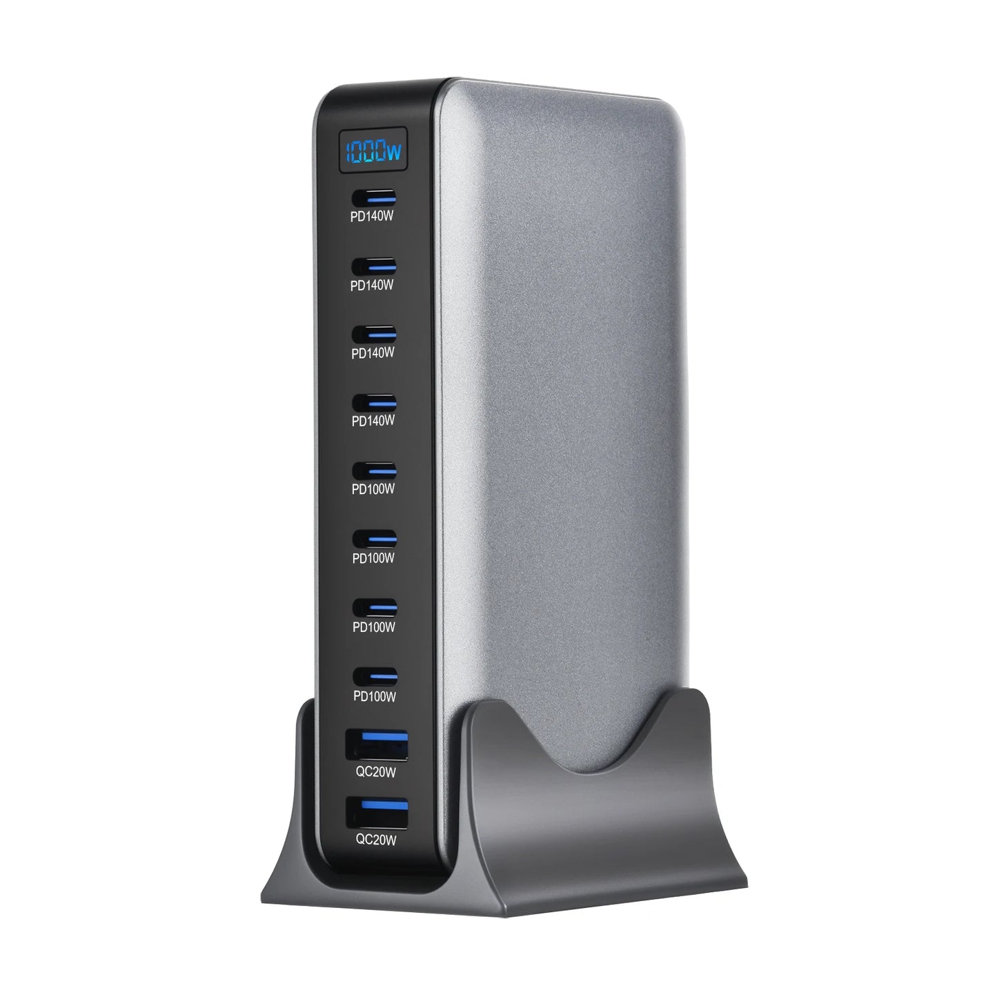 1000W 10-Port GaN Desktop Charger - Fast Charging Station for MacBook, Laptop & Phone