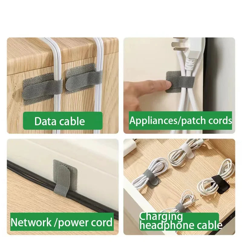 Reusable Cable Ties - Adjustable Cord Organizer Straps for Desk Management