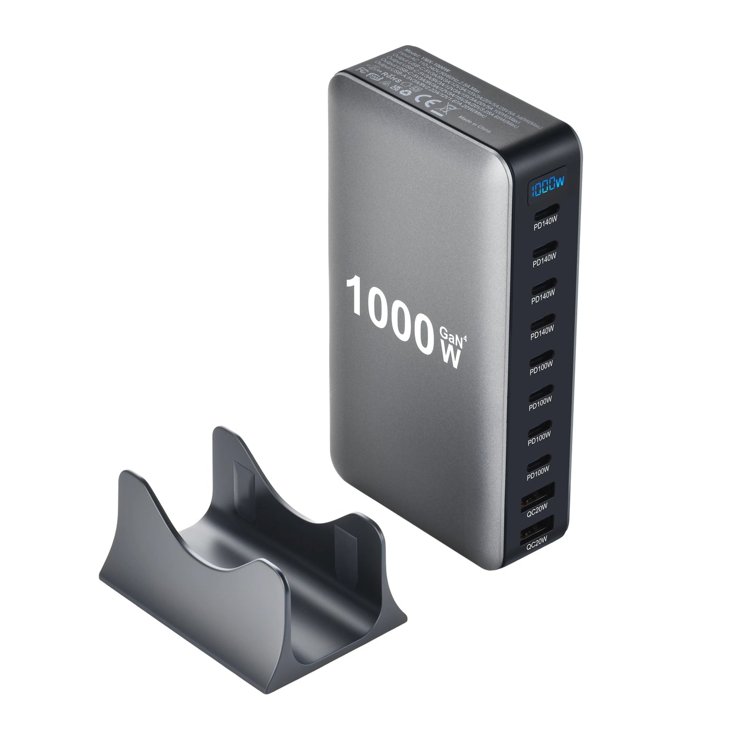 1000W 10-Port GaN Desktop Charger - Fast Charging Station for MacBook, Laptop & Phone