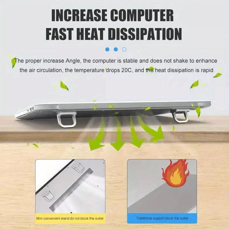 Mini Laptop Stand 2-Pack - Portable Foldable Desk Riser for Laptop & Keyboard