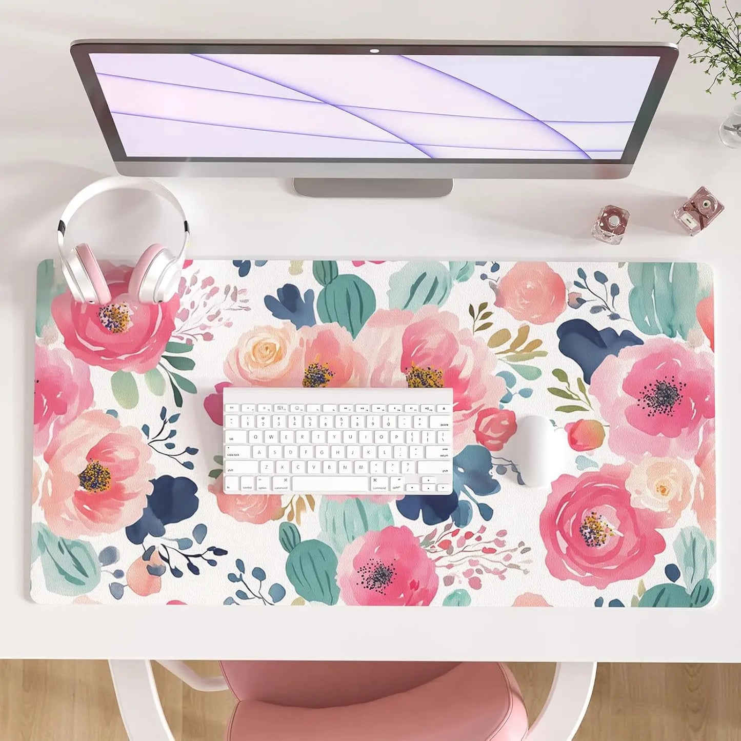 Large PU Leather Desk Mat - Waterproof Mouse Pad for Office & Gaming