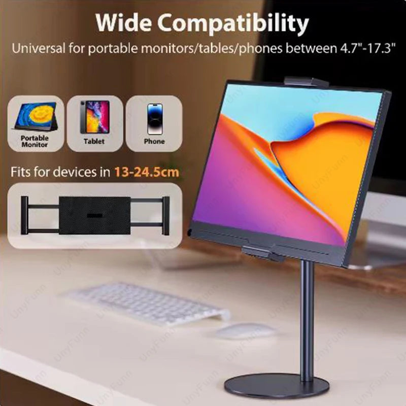 Adjustable Portable Monitor Stand - Desktop Bracket for 4.7-17.3" Devices