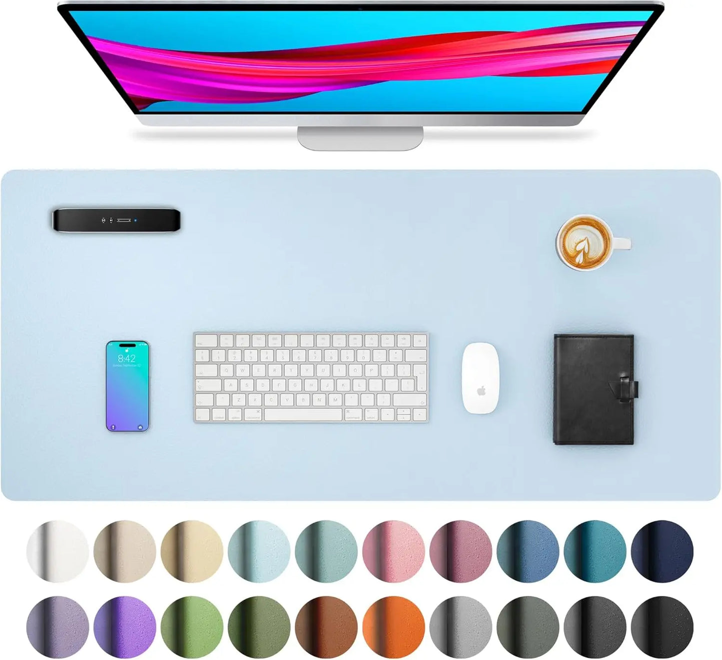 Large PU Leather Desk Mat - Waterproof Mouse Pad for Office & Gaming