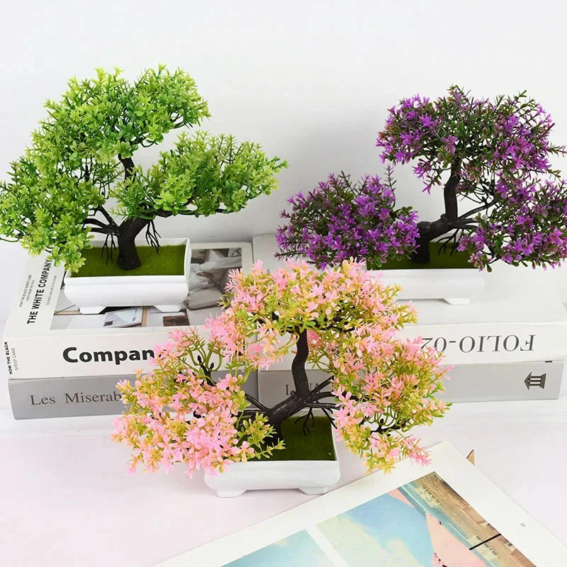 Artificial Bonsai Plant - Small Potted Tree for Home, Office & Hotel Decor