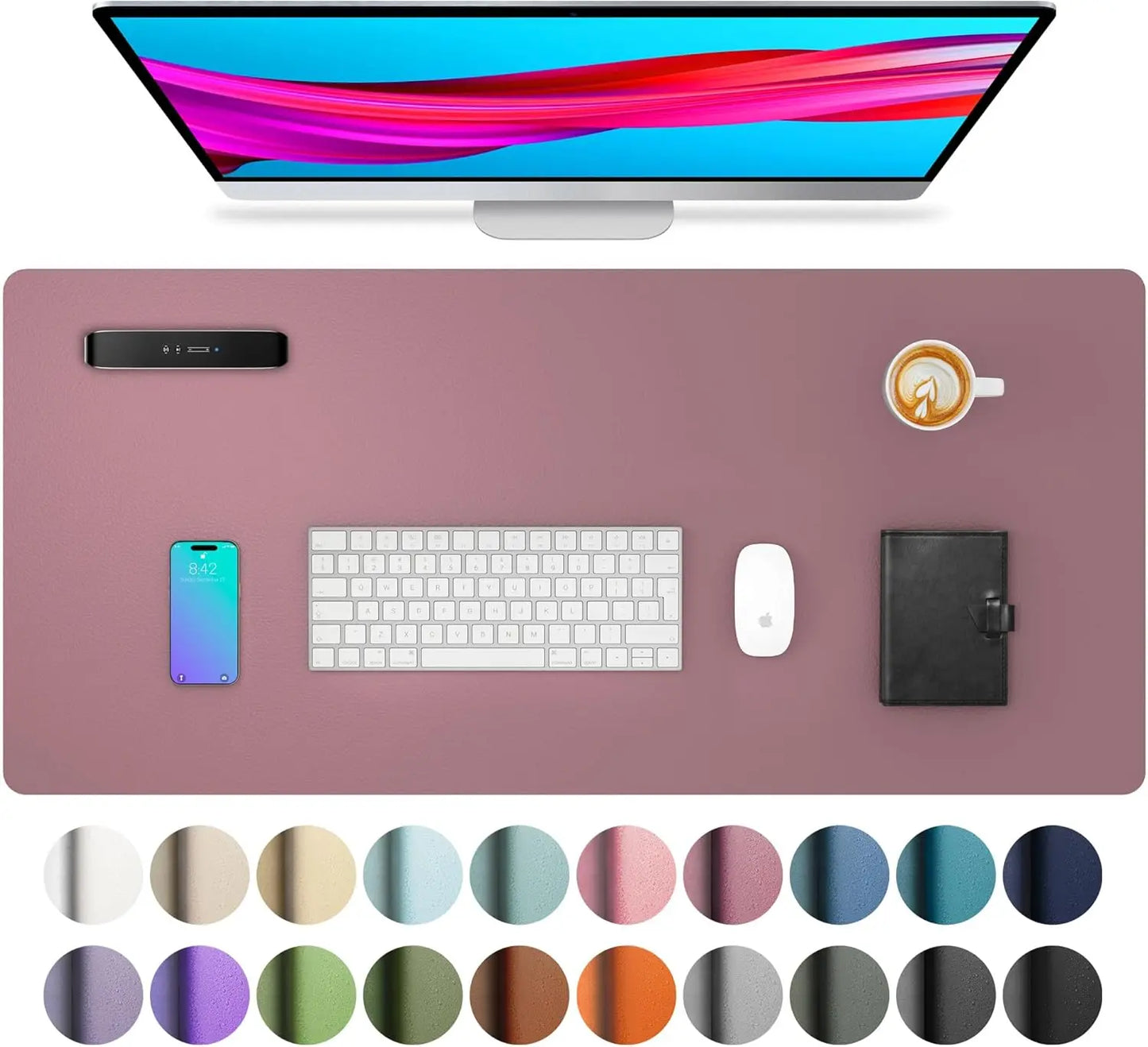 Large PU Leather Desk Mat - Waterproof Mouse Pad for Office & Gaming