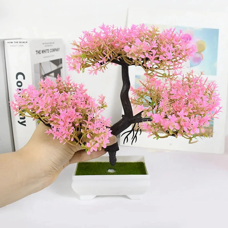 Artificial Bonsai Plant - Small Potted Tree for Home, Office & Hotel Decor