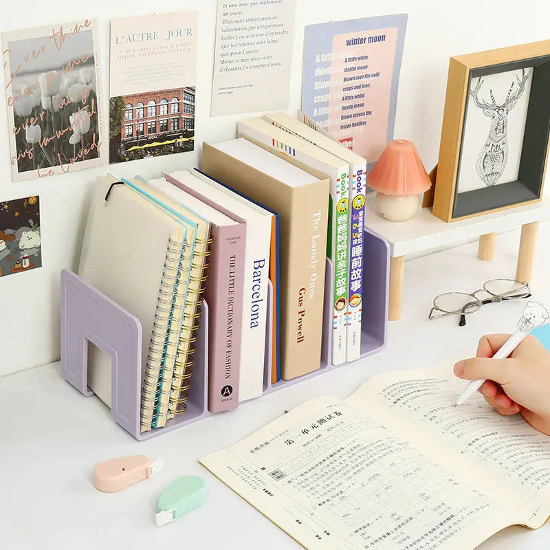 Adjustable Desktop Bookends - Multi-Function Book & Magazine Organizer Stand