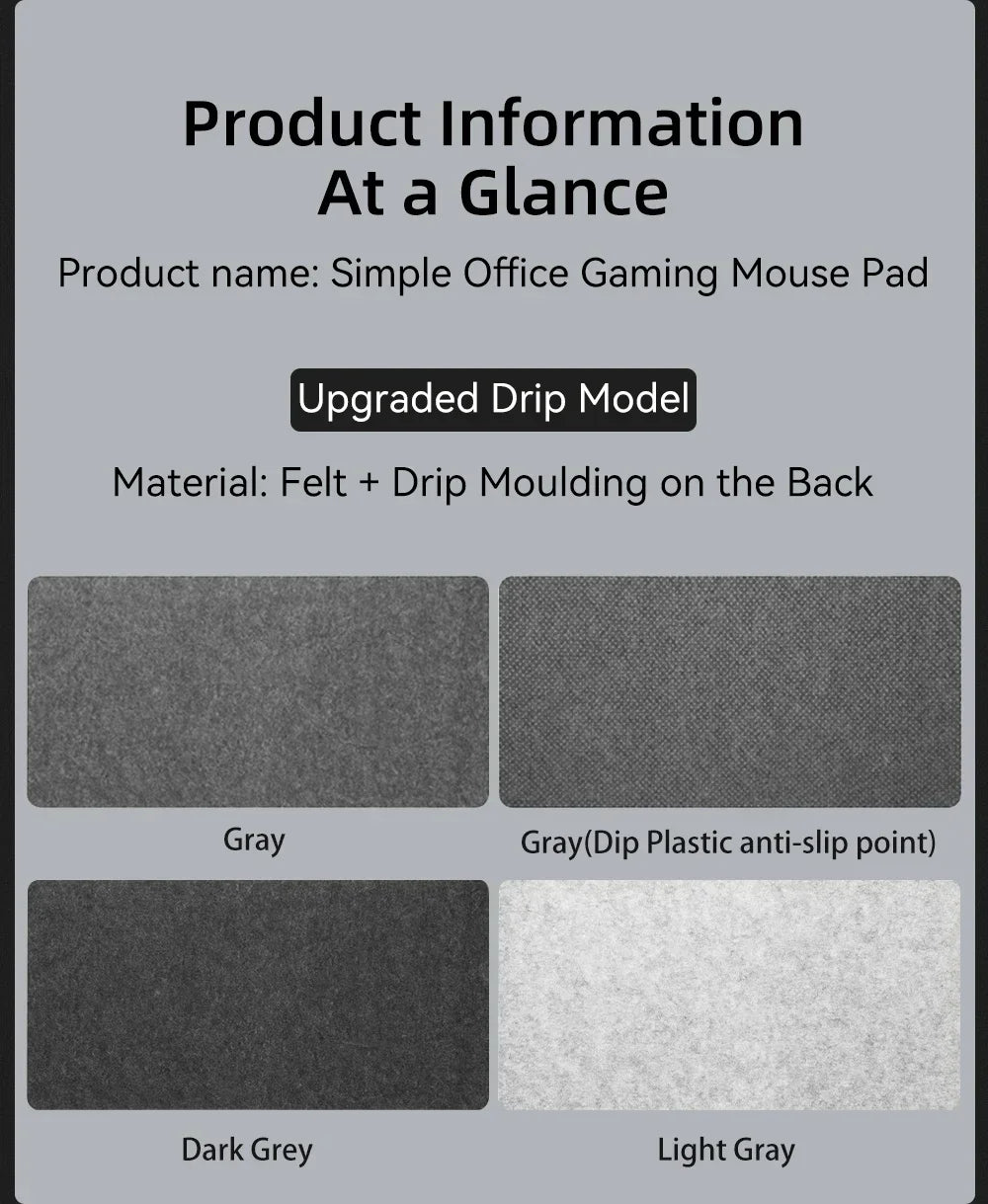 Large Wool Felt Desk Mat - Non-Slip Mouse Pad & Desk Protector for Office