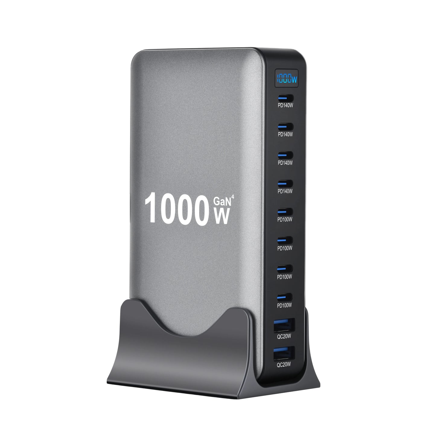 1000W 10-Port GaN Desktop Charger - Fast Charging Station for MacBook, Laptop & Phone