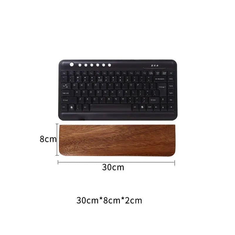 Walnut Wood Keyboard Wrist Rest - Ergonomic Palm Pad for Mechanical Keyboards