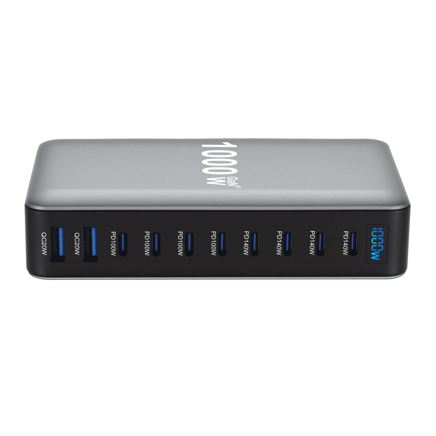 1000W 10-Port GaN Desktop Charger - Fast Charging Station for MacBook, Laptop & Phone