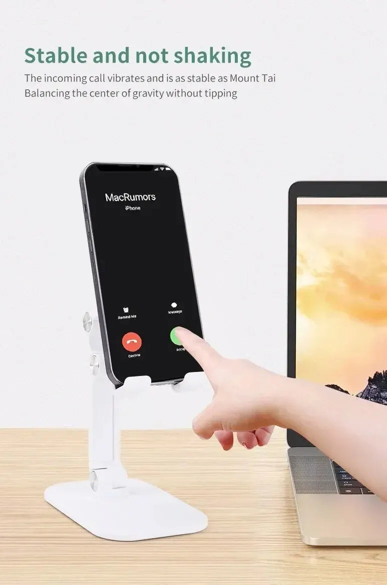 Adjustable Phone & Tablet Stand - Foldable Desktop Holder for Live Streaming