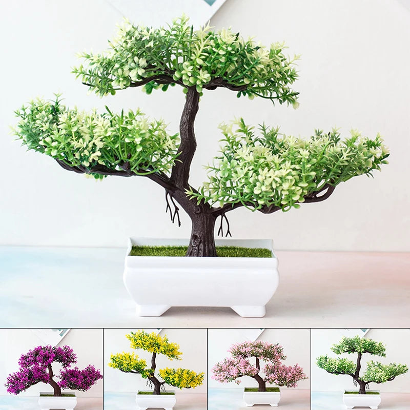 Artificial Bonsai Plant - Small Potted Tree for Home, Office & Hotel Decor