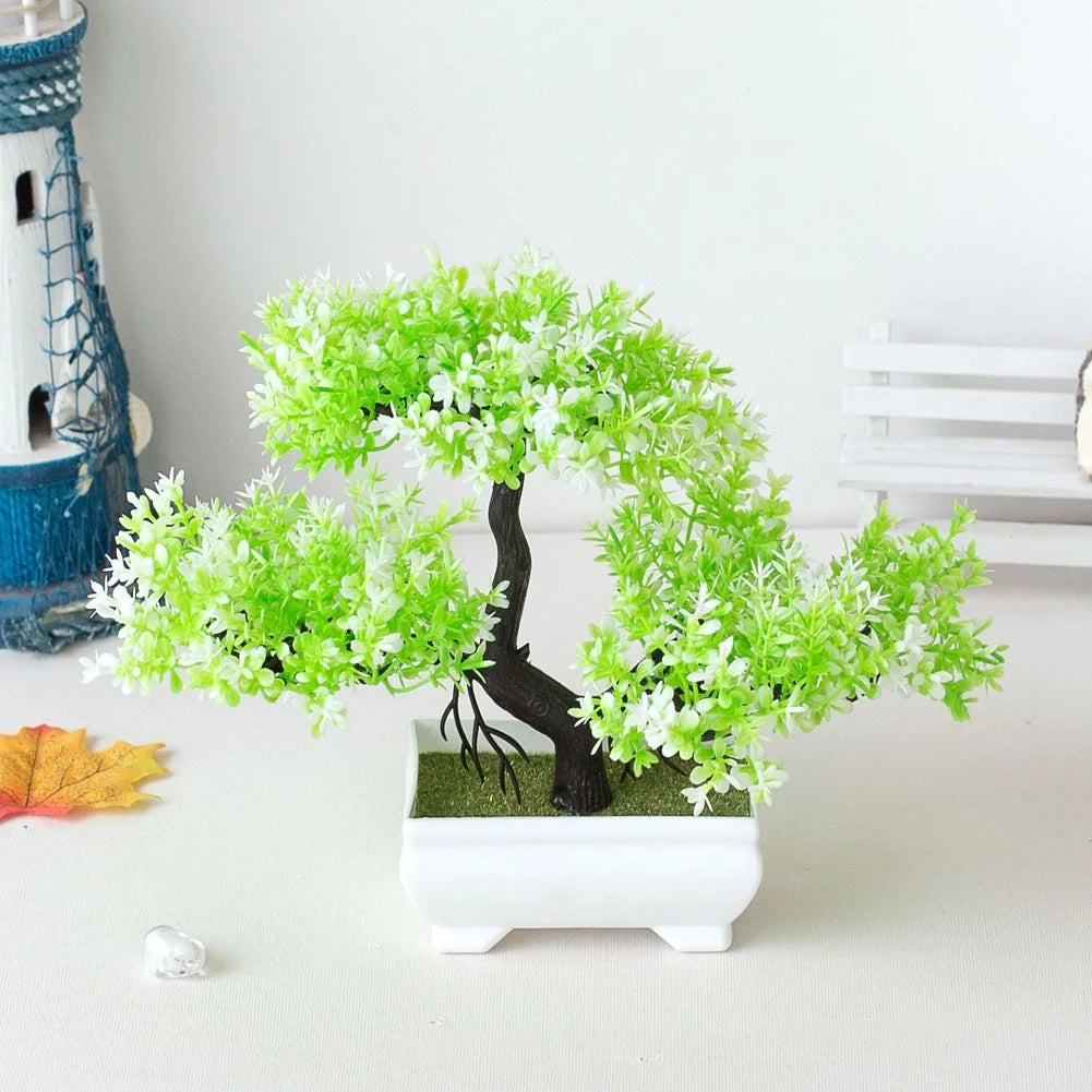 Artificial Bonsai Plant - Small Potted Tree for Home, Office & Hotel Decor