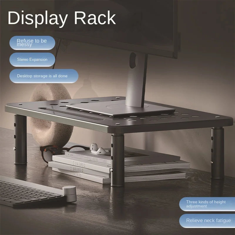 Adjustable Monitor Stand - Telescopic Desk Riser to Reduce Neck Strain