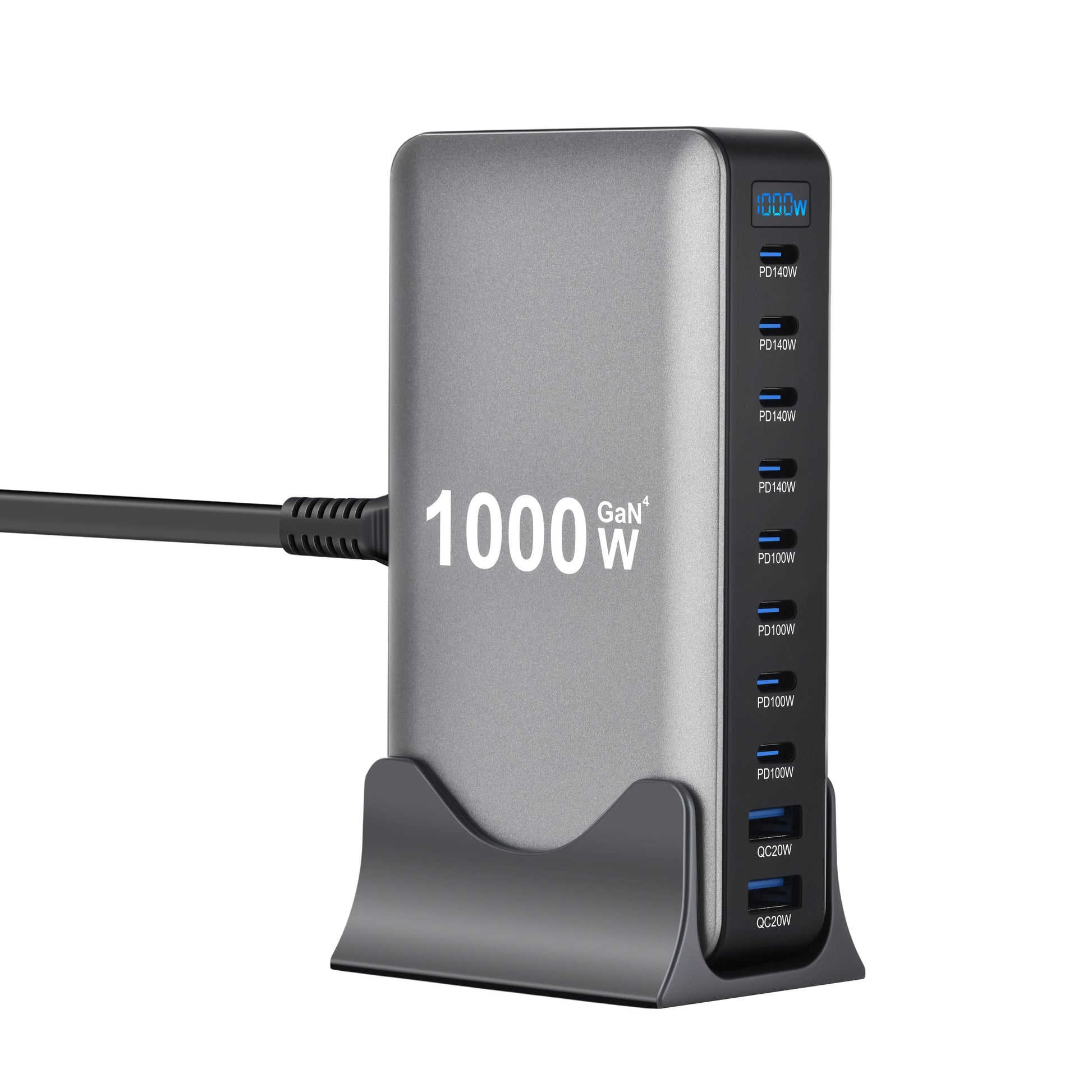 1000W 10-Port GaN Desktop Charger - Fast Charging Station for MacBook, Laptop & Phone