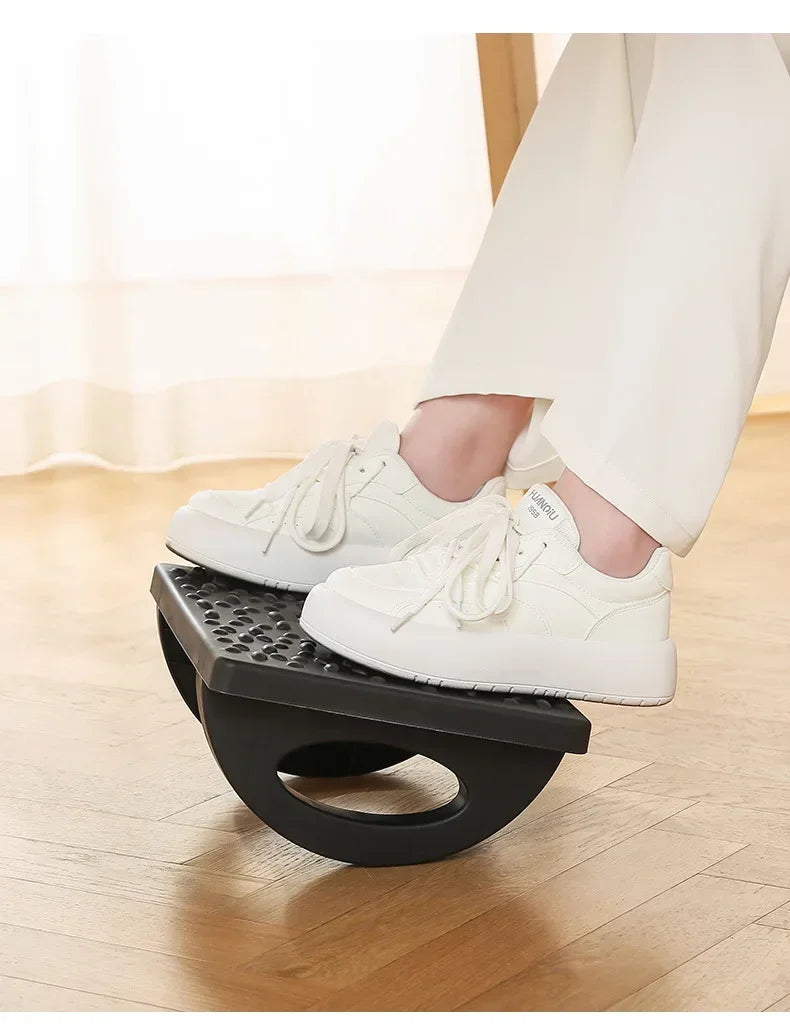 Ergonomic Under-Desk Foot Rest with Massage Rollers - Portable Foot Stool for Office