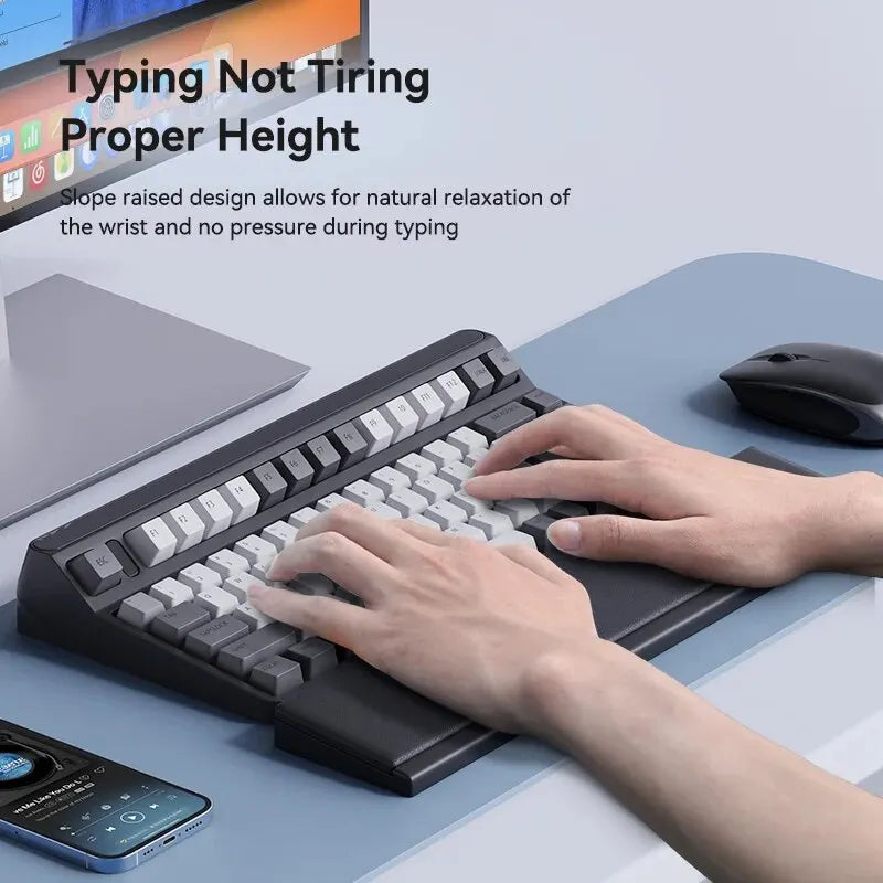 Keyboard Wrist Rest with Storage Box - Memory Foam Ergonomic Support for Office
