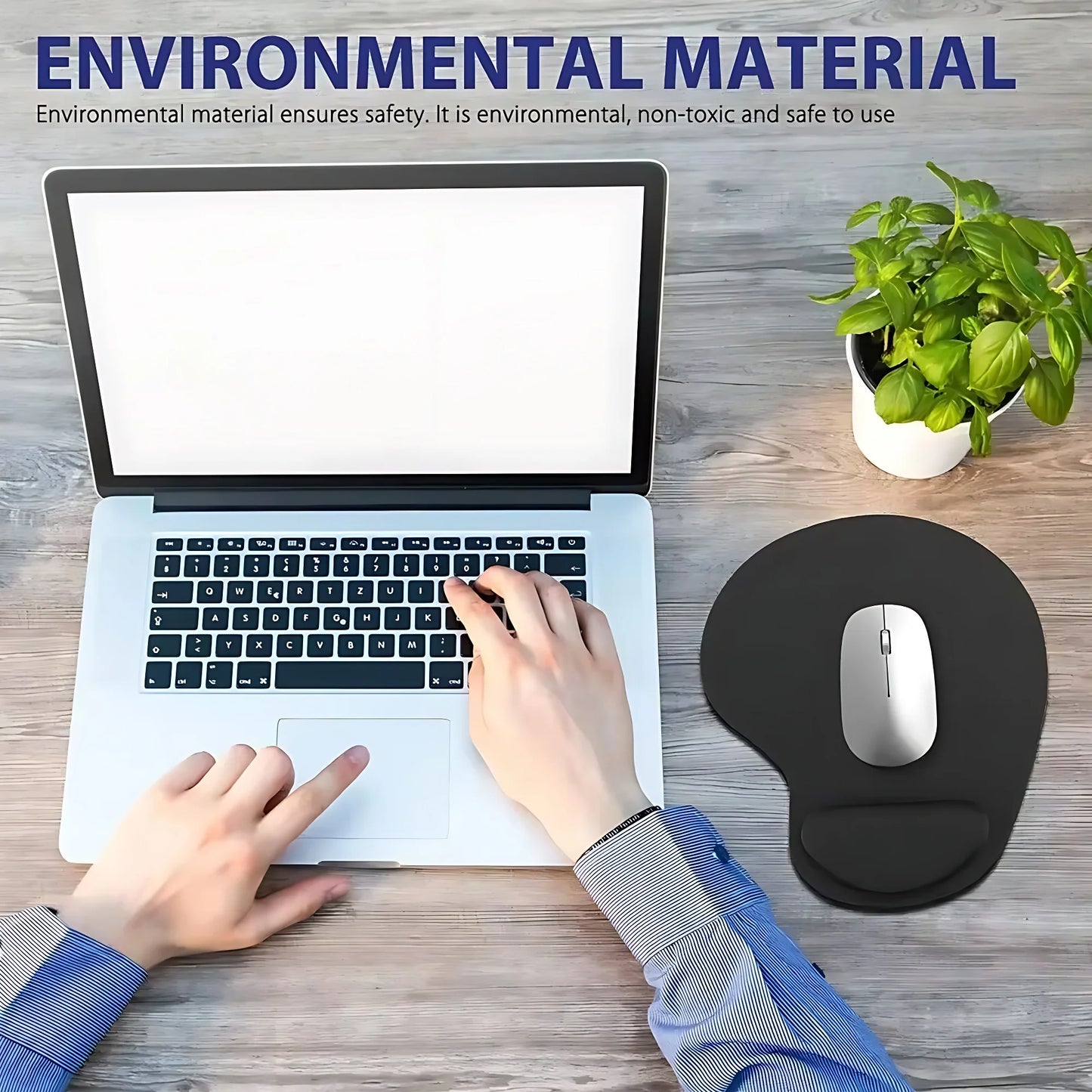 Ergonomic Mouse Pad with Wrist Rest - Memory Foam Support for Office & Gaming