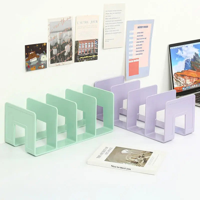 Adjustable Desktop Bookends - Multi-Function Book & Magazine Organizer Stand