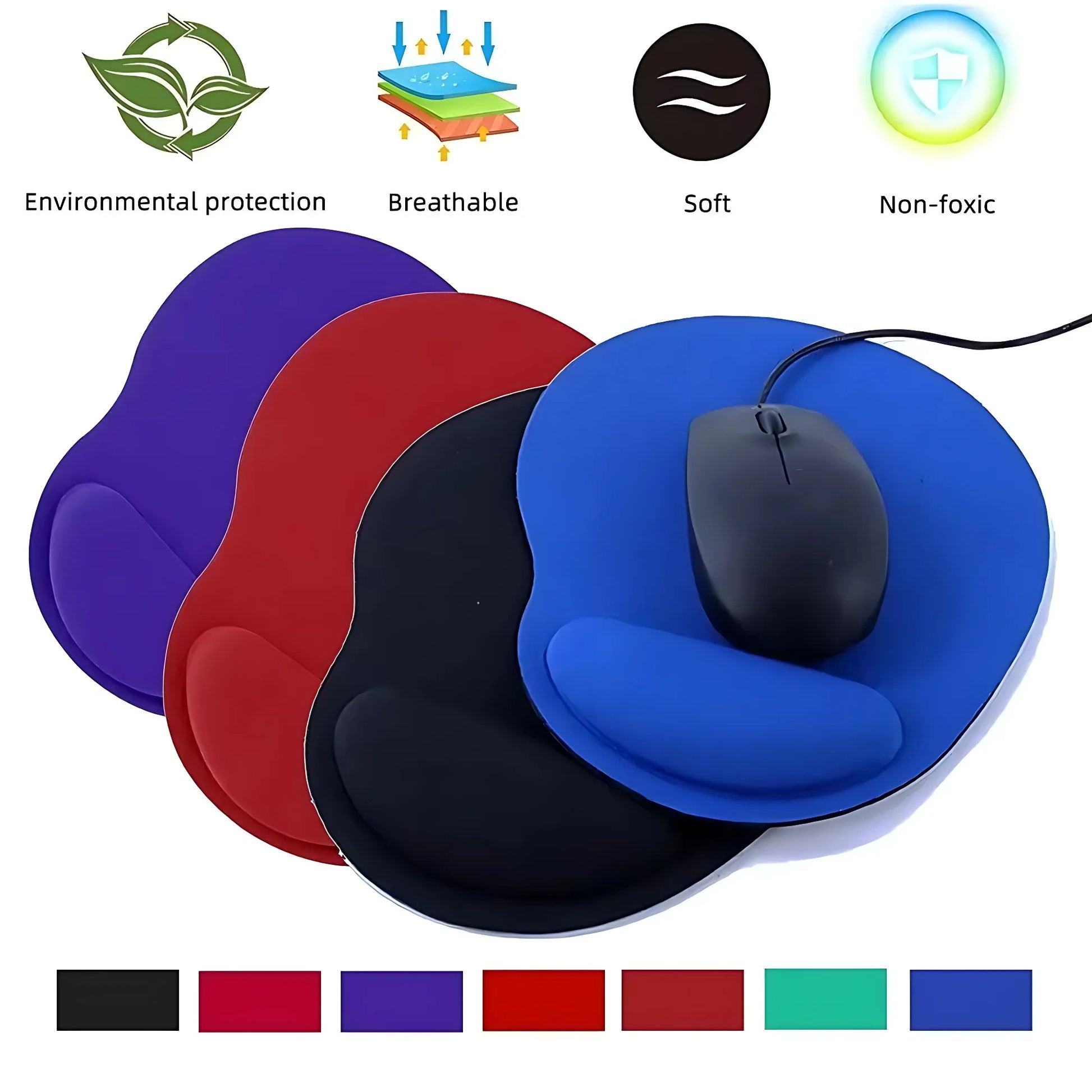 Ergonomic Mouse Pad with Wrist Rest - Memory Foam Support for Office & Gaming