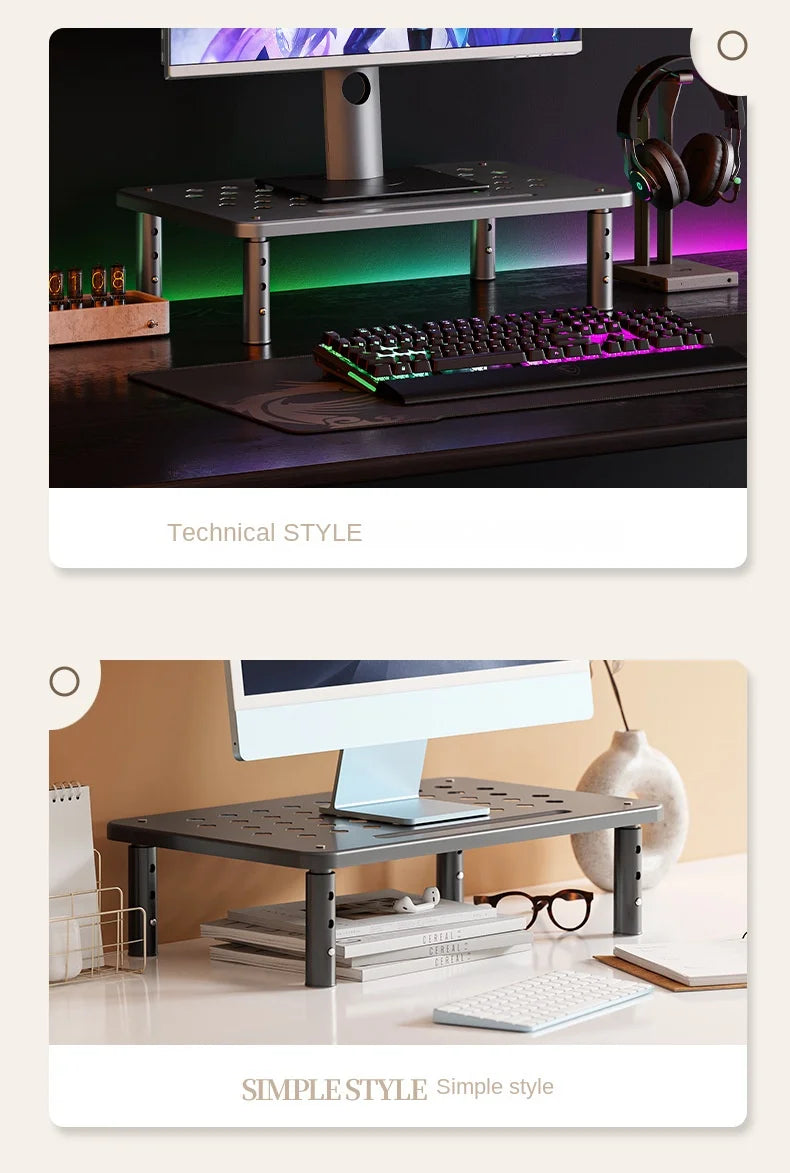 Adjustable Monitor Stand - Telescopic Desk Riser to Reduce Neck Strain
