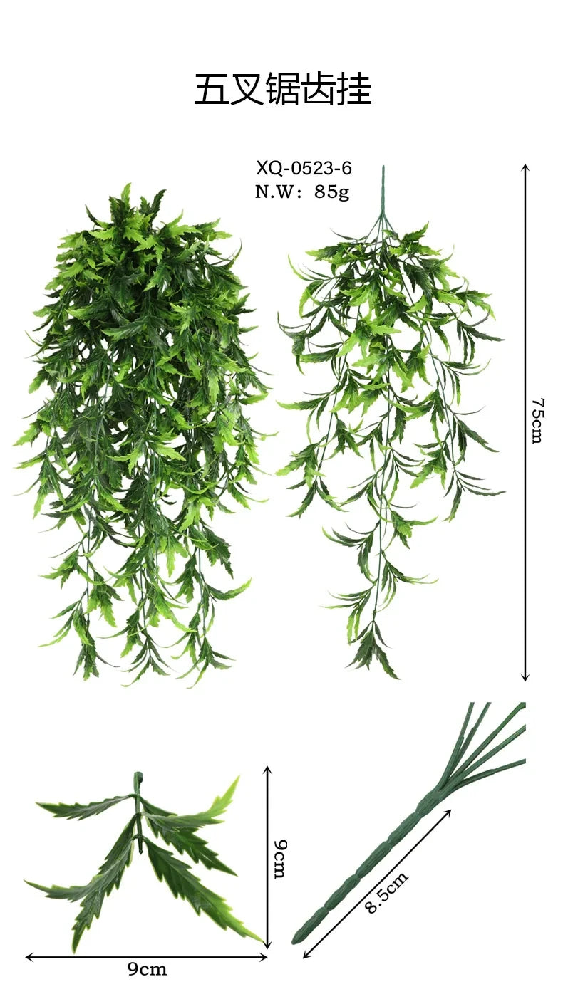 Artificial Persian Fern Vine - 90cm Hanging Plant for Home & Office Decor