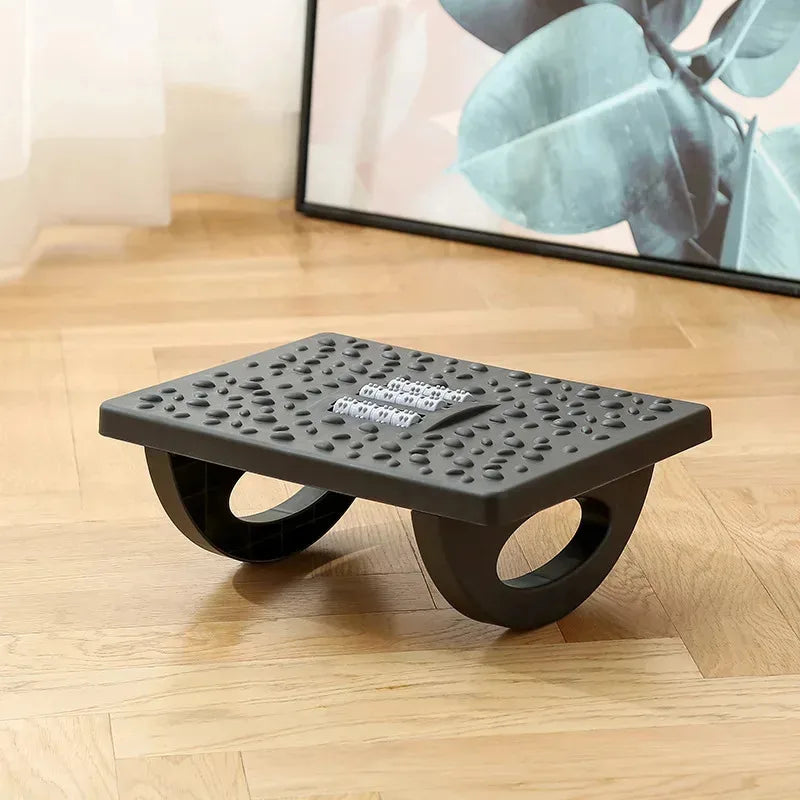 Ergonomic Under-Desk Foot Rest with Massage Rollers - Portable Foot Stool for Office