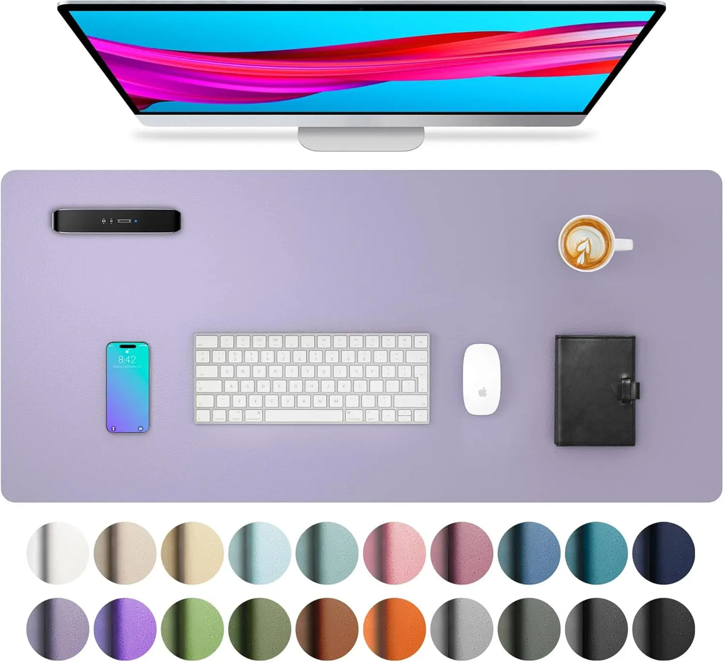 Large PU Leather Desk Mat - Waterproof Mouse Pad for Office & Gaming