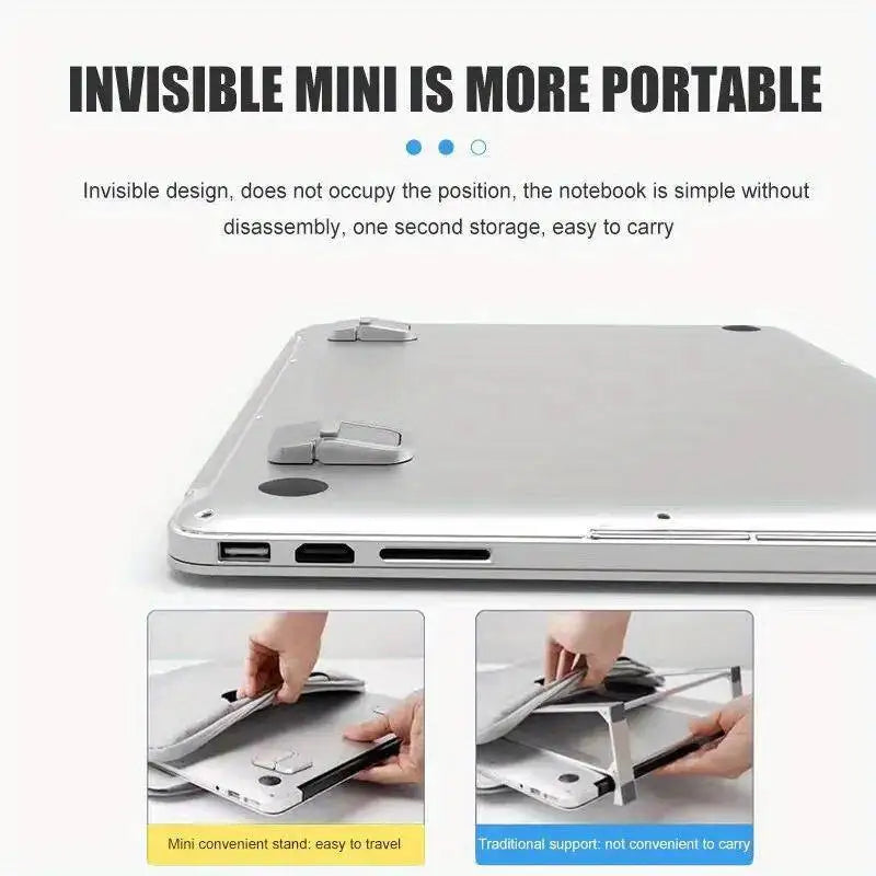 Mini Laptop Stand 2-Pack - Portable Foldable Desk Riser for Laptop & Keyboard