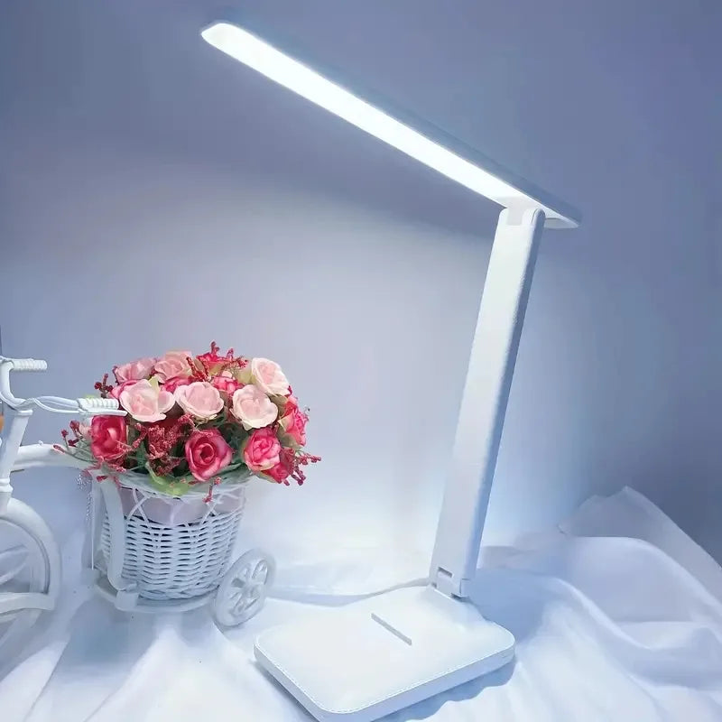 LED Desk Lamp - Foldable Touch Dimmable Reading Light with USB Charging
