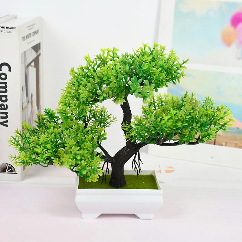 Artificial Bonsai Plant - Small Potted Tree for Home, Office & Hotel Decor