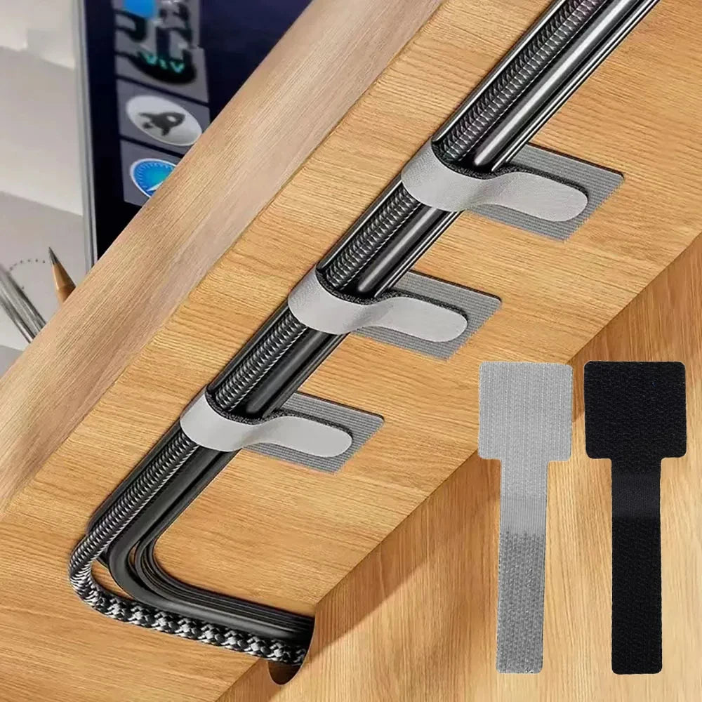 Reusable Cable Ties - Adjustable Cord Organizer Straps for Desk Management