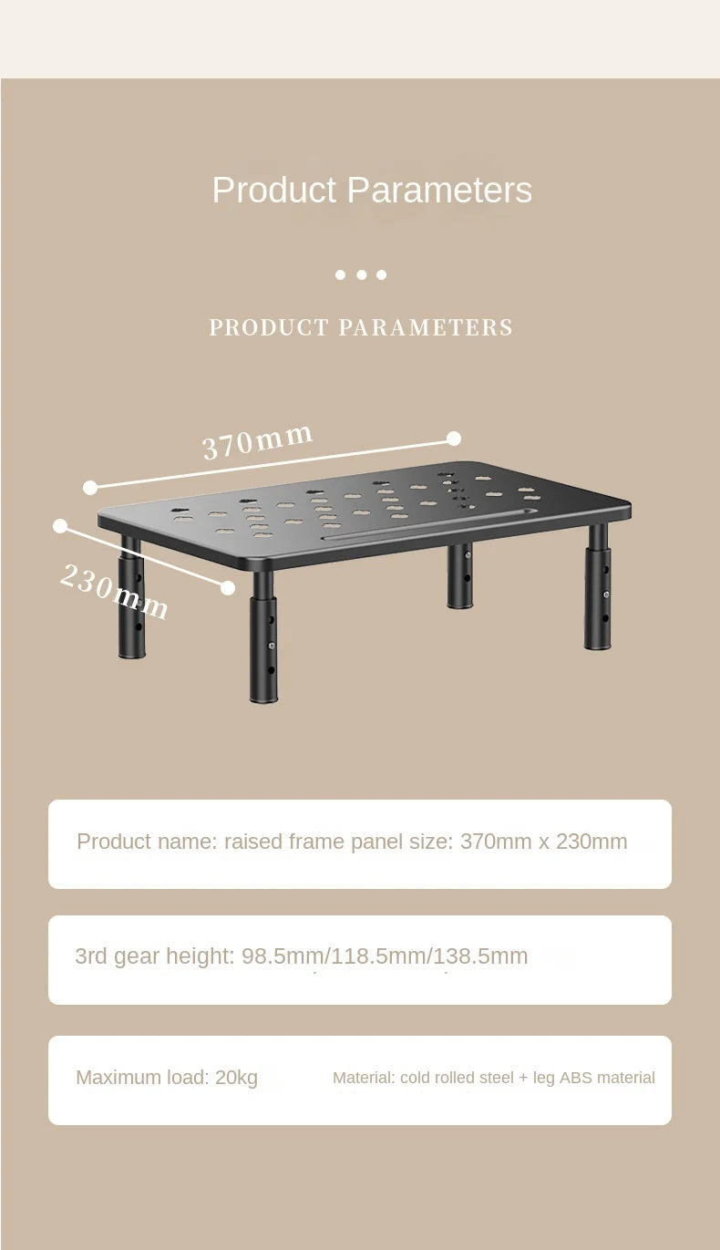 Adjustable Monitor Stand - Telescopic Desk Riser to Reduce Neck Strain