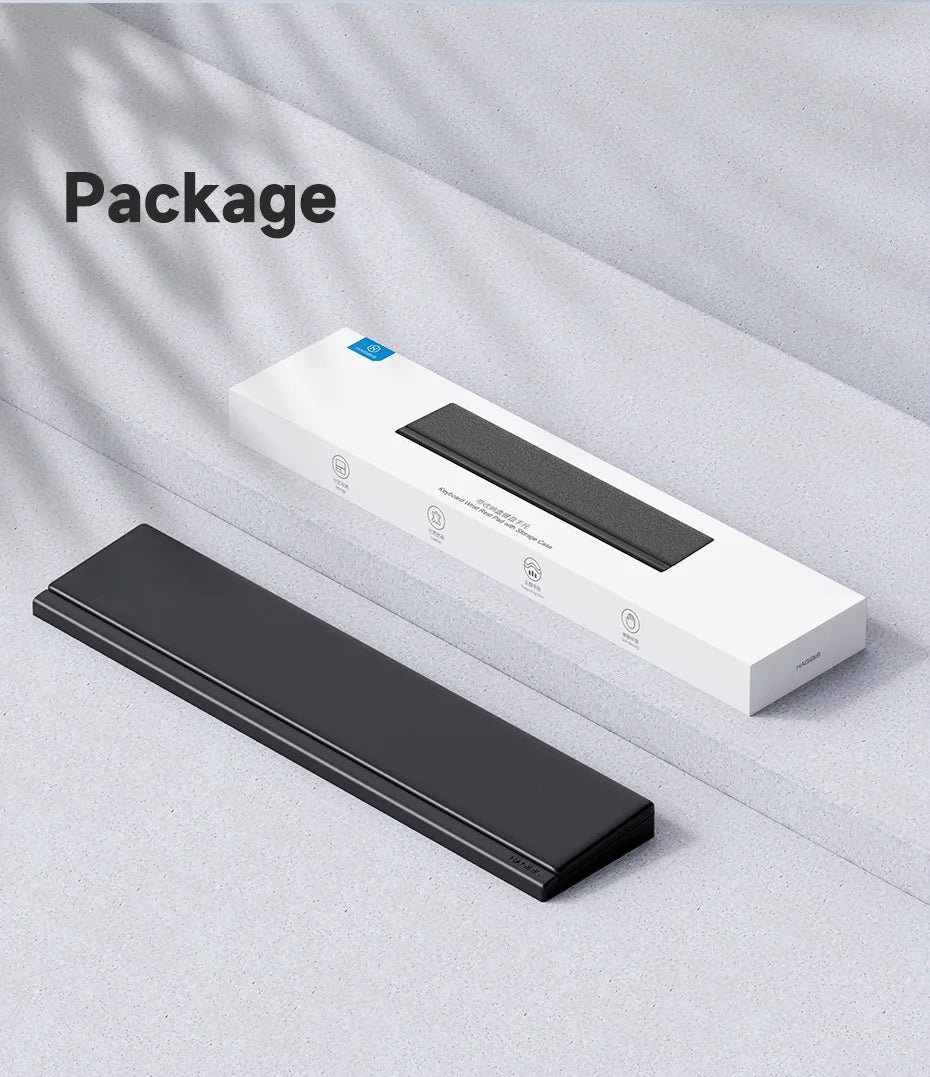 Keyboard Wrist Rest with Storage Box - Memory Foam Ergonomic Support for Office