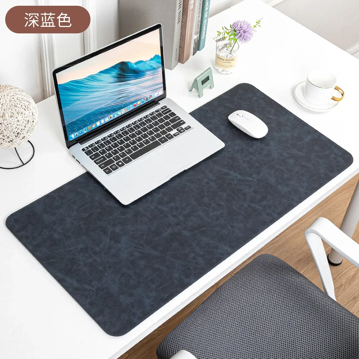 Large Waterproof Desk Pad - PU Leather Desk Mat for Laptop & Keyboard