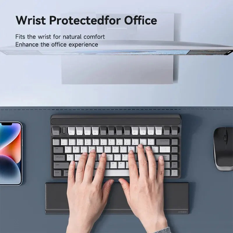Keyboard Wrist Rest with Storage Box - Memory Foam Ergonomic Support for Office