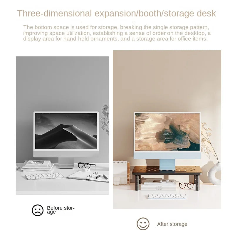 Adjustable Monitor Stand - Telescopic Desk Riser to Reduce Neck Strain