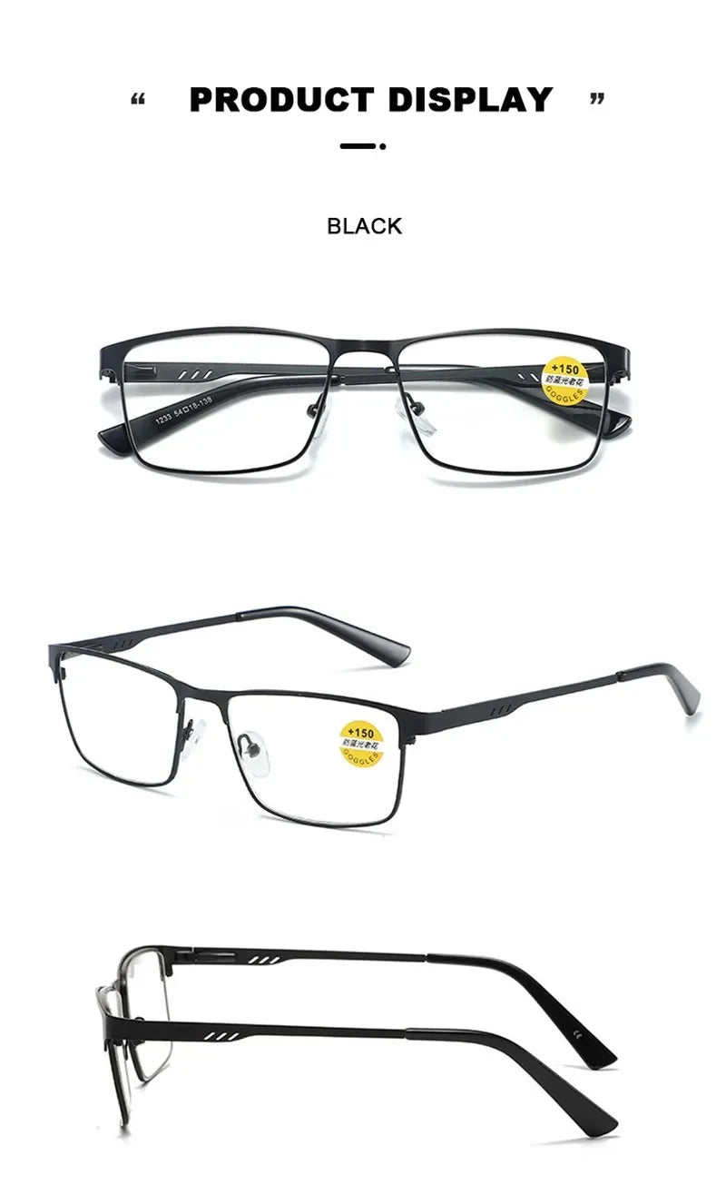 Men's Blue Light Blocking Reading Glasses - Classic Business Frame (+1.0 to +4.0)