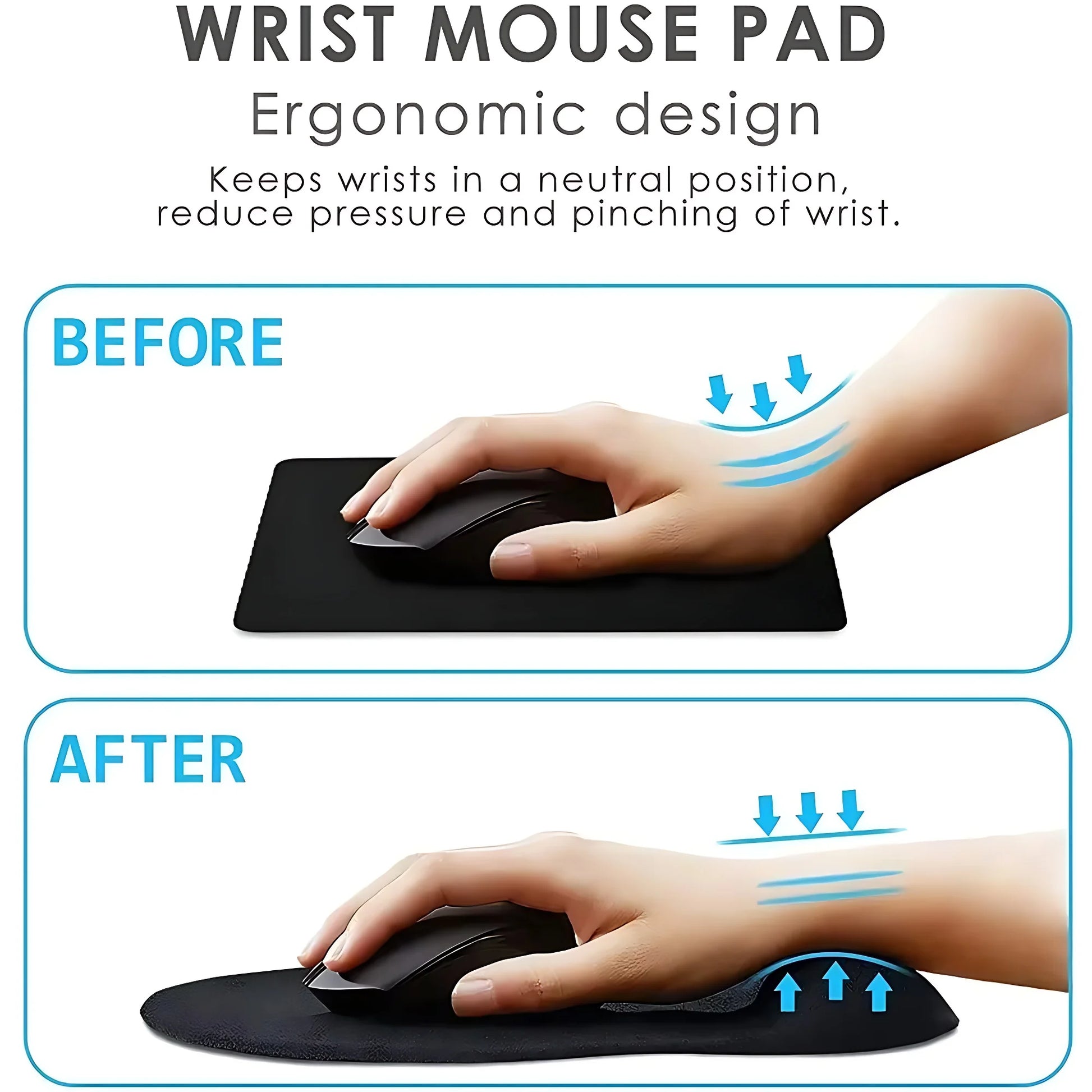 Ergonomic Mouse Pad with Wrist Rest - Memory Foam Support for Office & Gaming