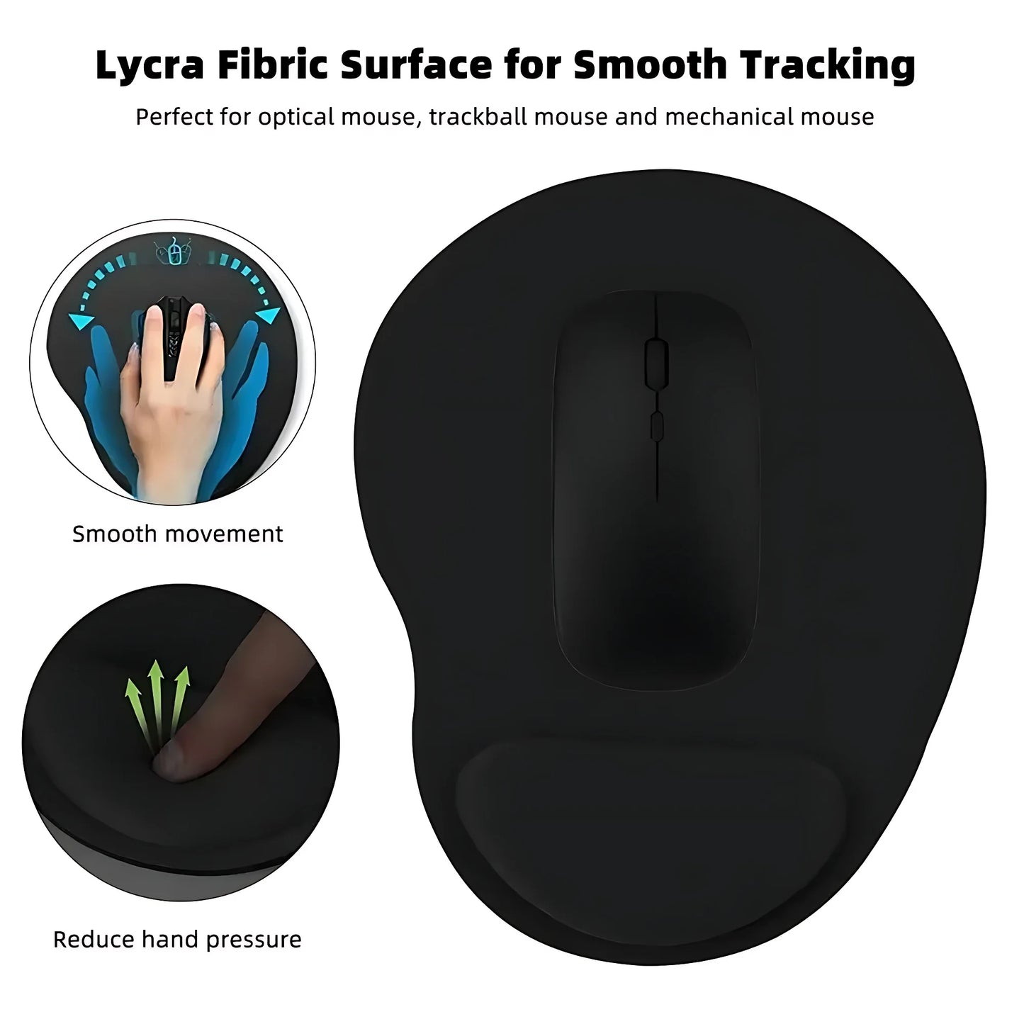 Ergonomic Mouse Pad with Wrist Rest - Memory Foam Support for Office & Gaming