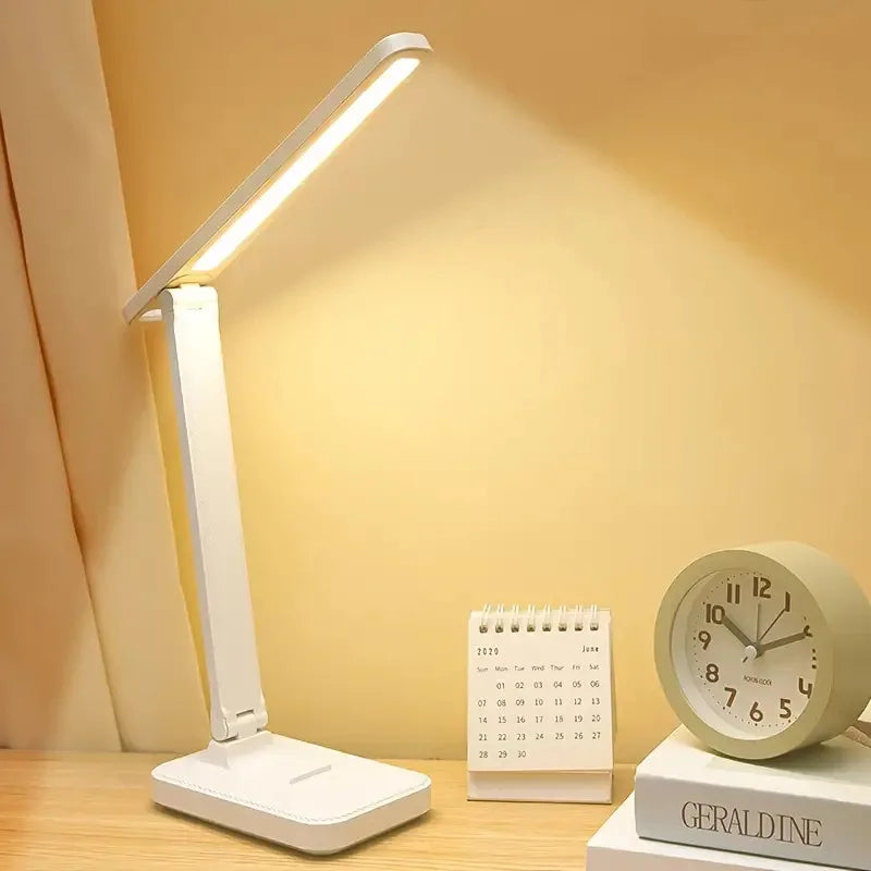 LED Desk Lamp - Foldable Touch Dimmable Reading Light with USB Charging