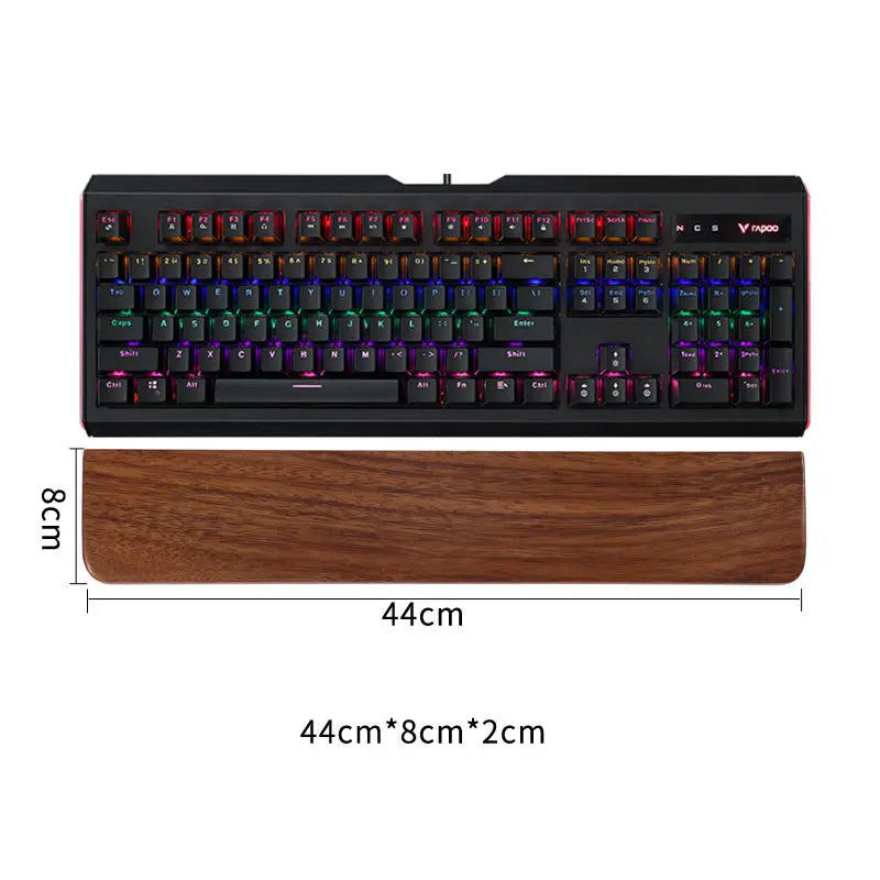 Walnut Wood Keyboard Wrist Rest - Ergonomic Palm Pad for Mechanical Keyboards