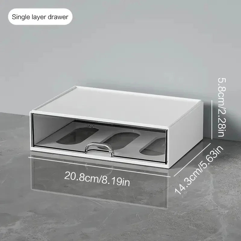 Desktop Drawer Organizer with Pen Holder - Multi-Compartment Office Storage