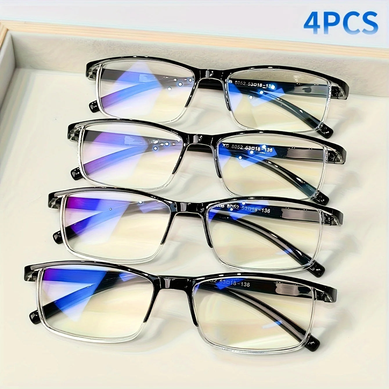 4-Pack Reading Glasses Set - Unisex Classic Design for Adults (+1.0 to +4.0)