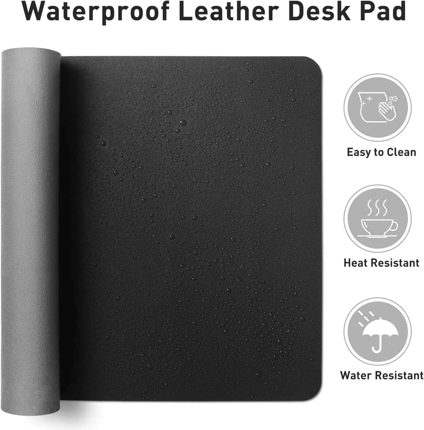 Large PU Leather Desk Mat - Waterproof Mouse Pad for Office & Gaming