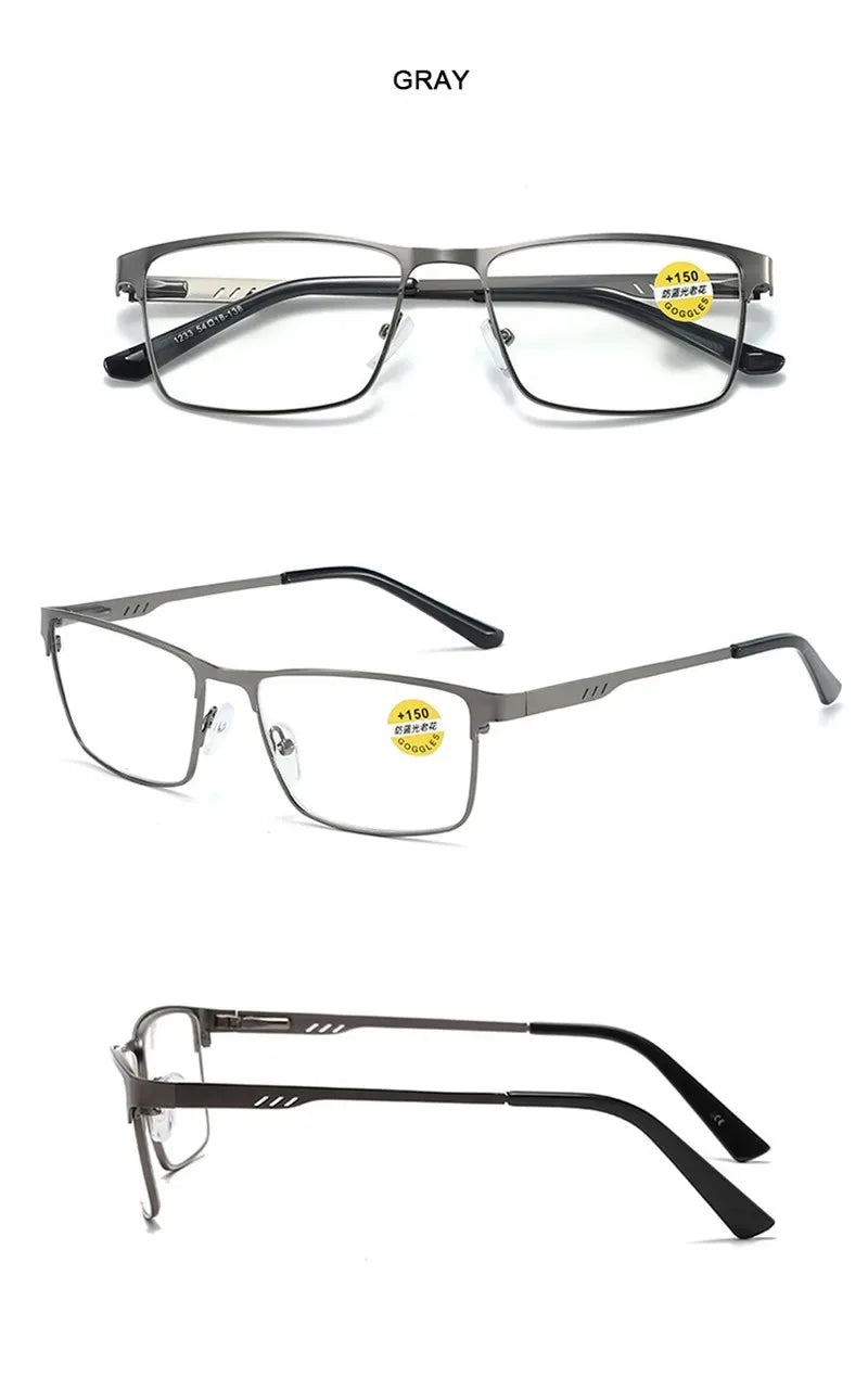 Men's Blue Light Blocking Reading Glasses - Classic Business Frame (+1.0 to +4.0)