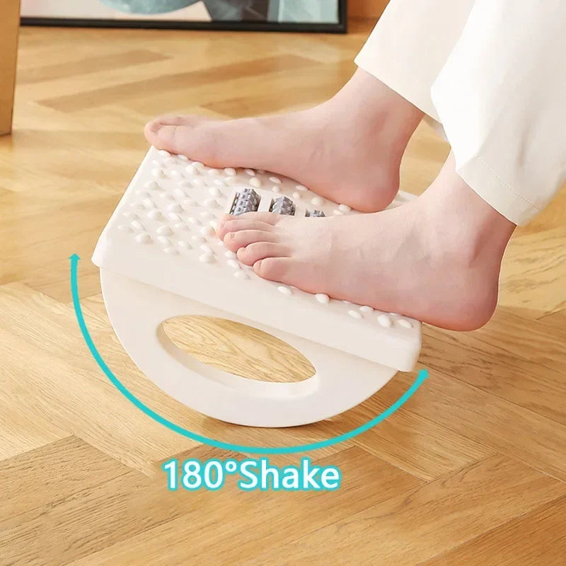 Ergonomic Under-Desk Foot Rest with Massage Rollers - Portable Foot Stool for Office